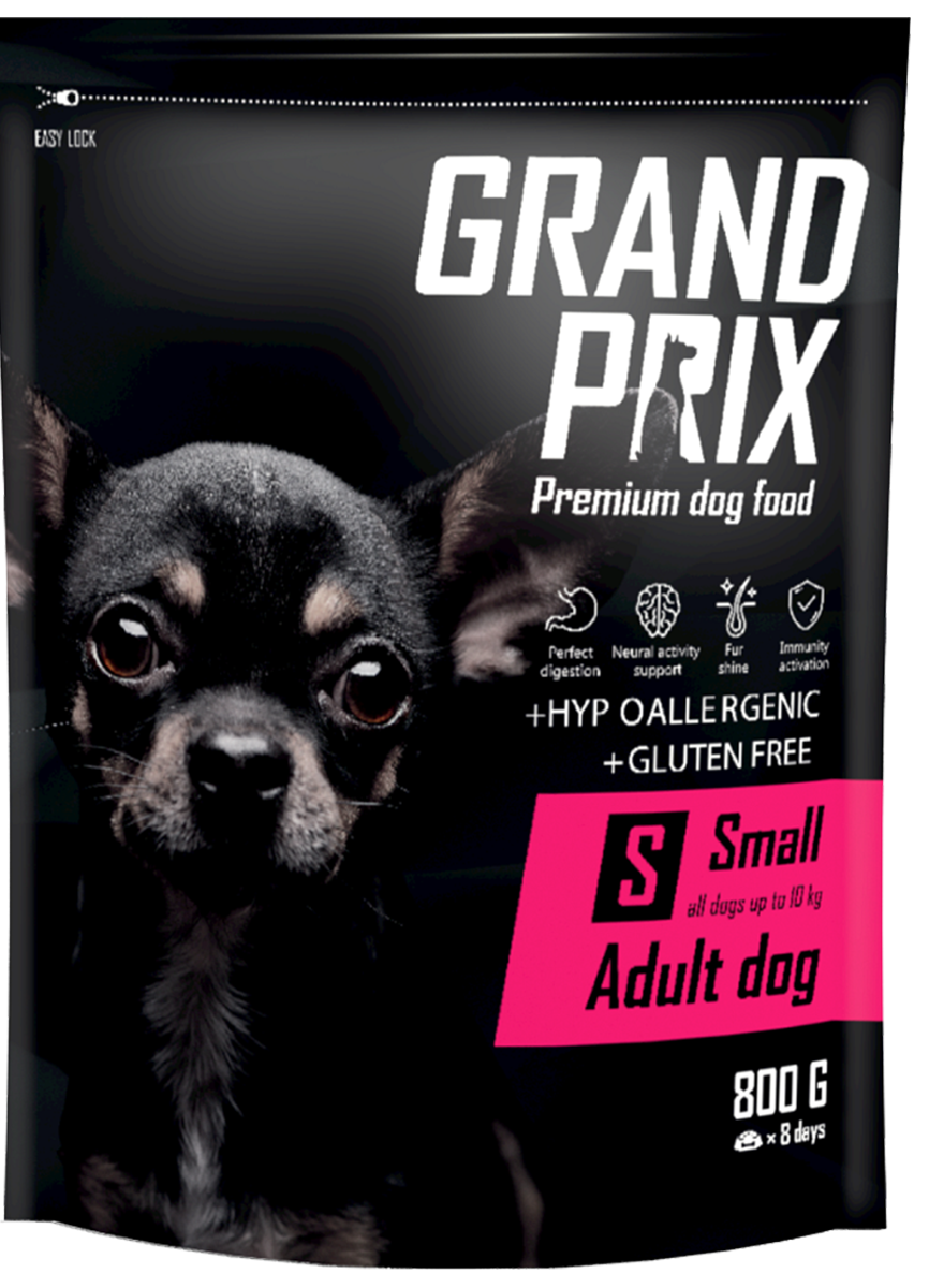 Сухой корм для взрослых собак мелких и миниатюрных пород GRAND PRIX Small Adult, 800 г, GRAND PRIX