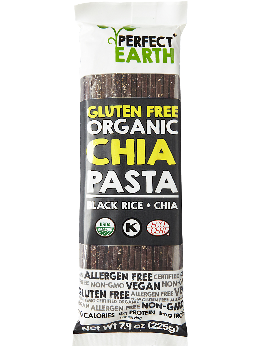 Органическая рисовая лапша «Черный рис с семенами чиа» BIO, 225 г,  Perfect Earth