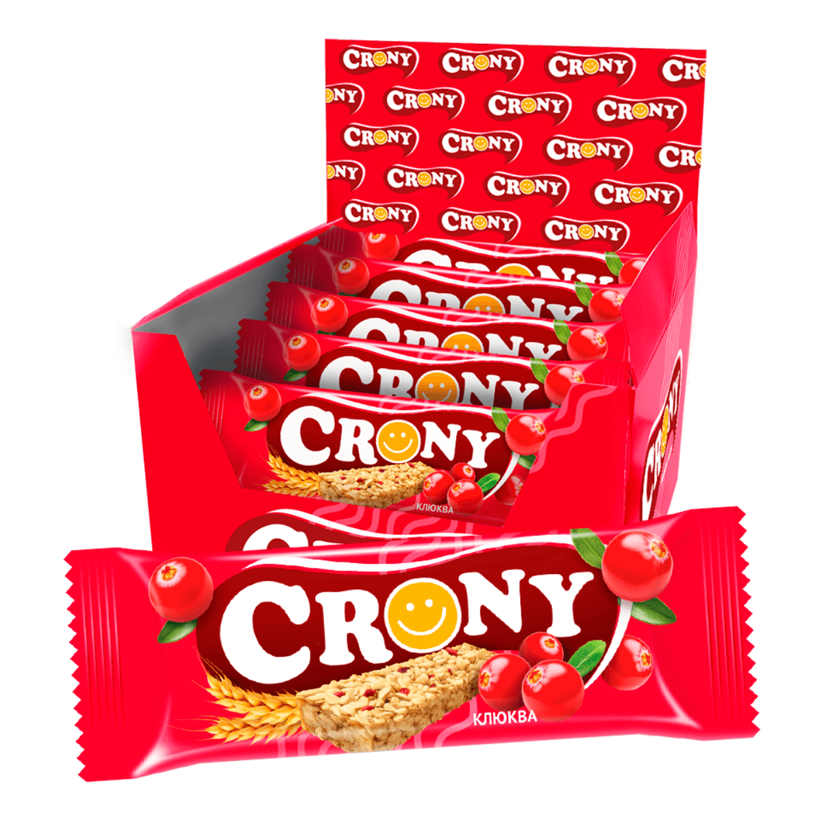 

Батончик злаковый мюсли Клюква 12 шт по 50 г, CRONY, годен до 01.04.2026
