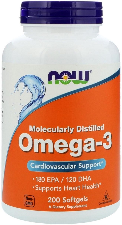 Омега-3, 1400 мг, 200 капсул, NOW