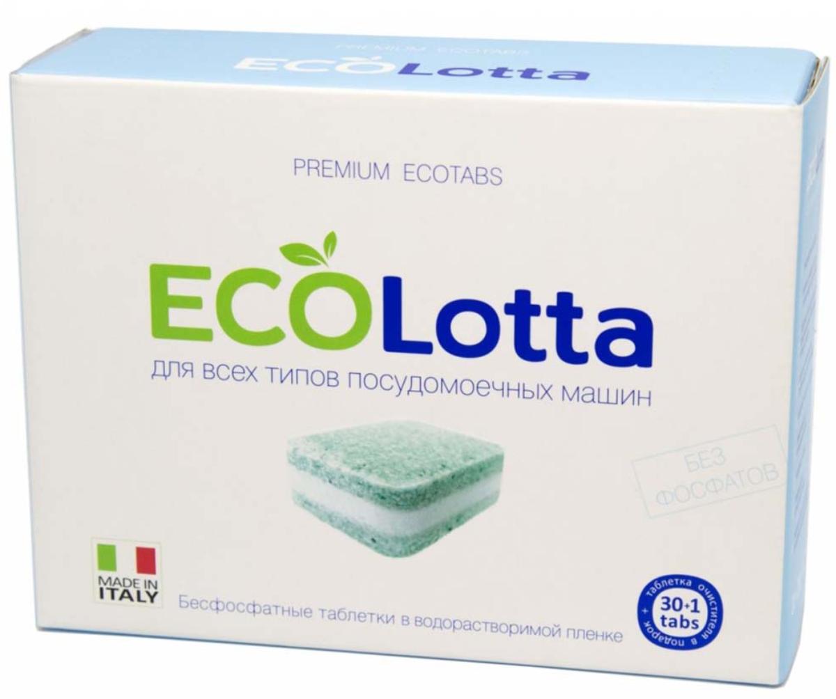 Таблетки  для посудомоечных машин All-in-1, 30 таблеток+очиститель 1 шт, ECOLOTTA