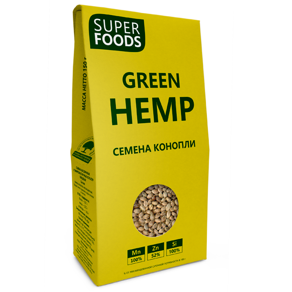 

Семена конопли (Green Hemp seeds), 150 гр, Компас Здоровья