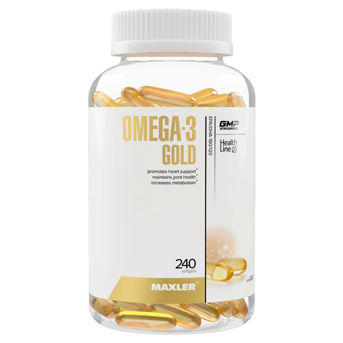 

Омега Omega-3 Gold, 240 капсул, MAXLER