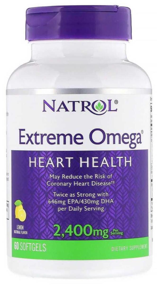 

Экстрим Омега, 2400 мг, 60 капсул, Natrol