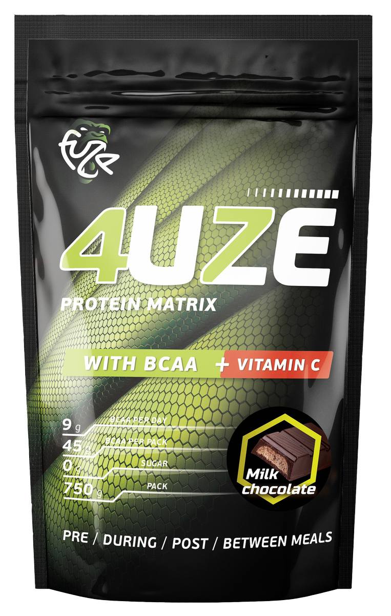 

Мультикомпонентный протеин Фьюз 47% + BCAA , вкус «Молочный шоколад», 750 г, Fuze