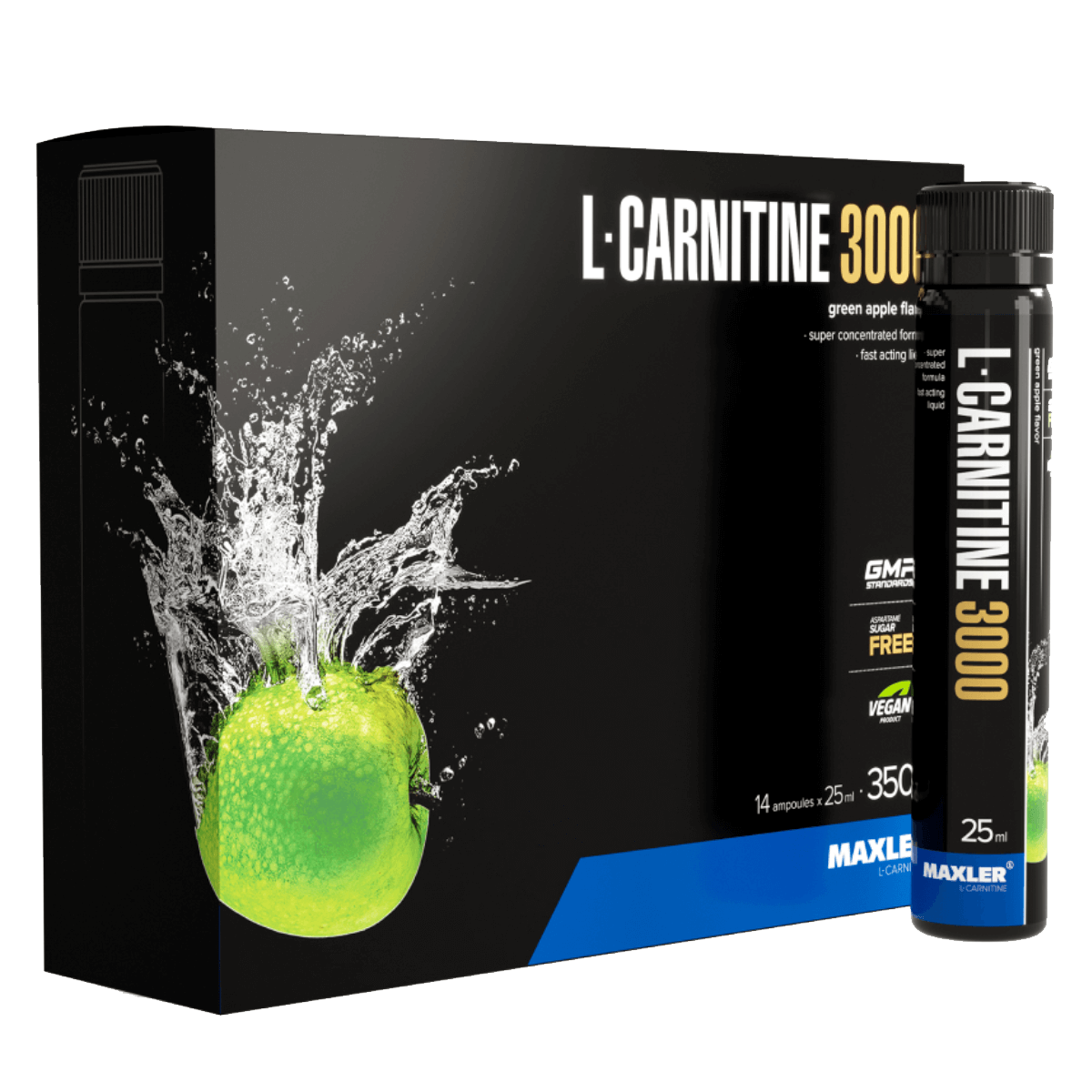 

L-Карнитин 3000, со вкусом Зелёное яблоко, 14*25 мл, MAXLER