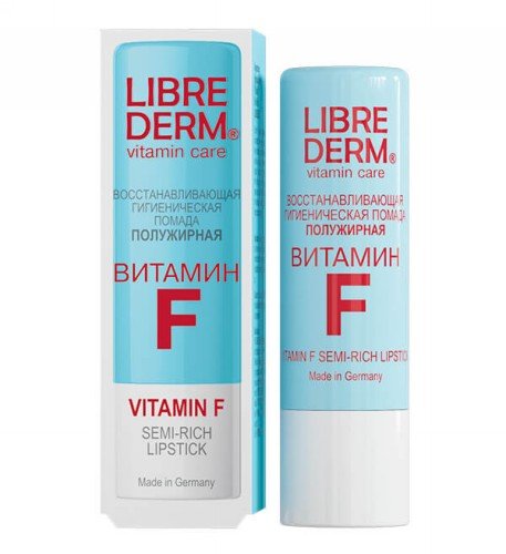 Гигиеническая губная помада полужирная, Витамин F, 4 г, LIBREDERM