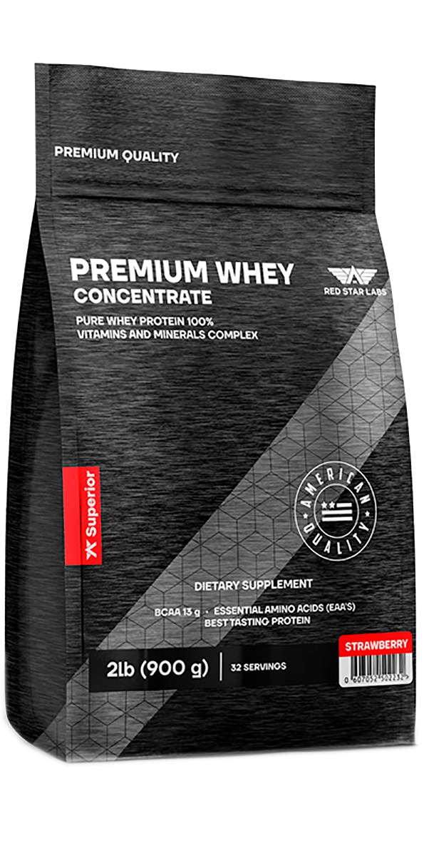 Протеин Premium Whey Concentrate, клубника, 900 г, Red Star Labs - фото 1