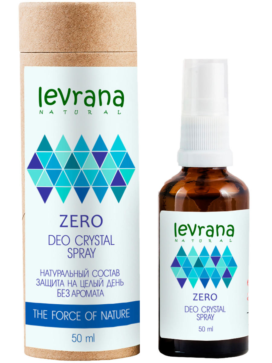 Эко дезодорант ZERO DEO CRYSTAL SPRAY, без аромата, 50 мл, Levrana