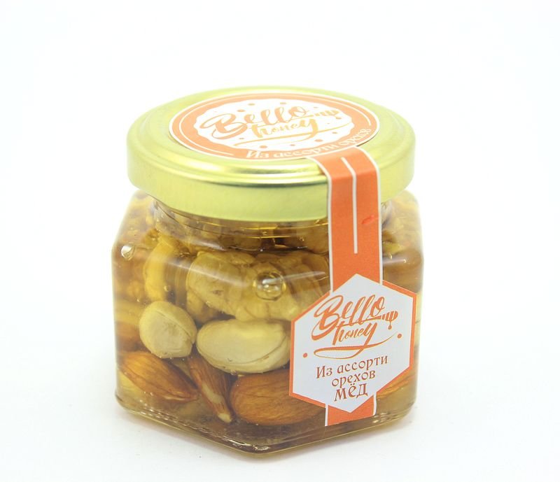 Ассорти орехов в меду, 120 мл, BelloHoney - фото 1