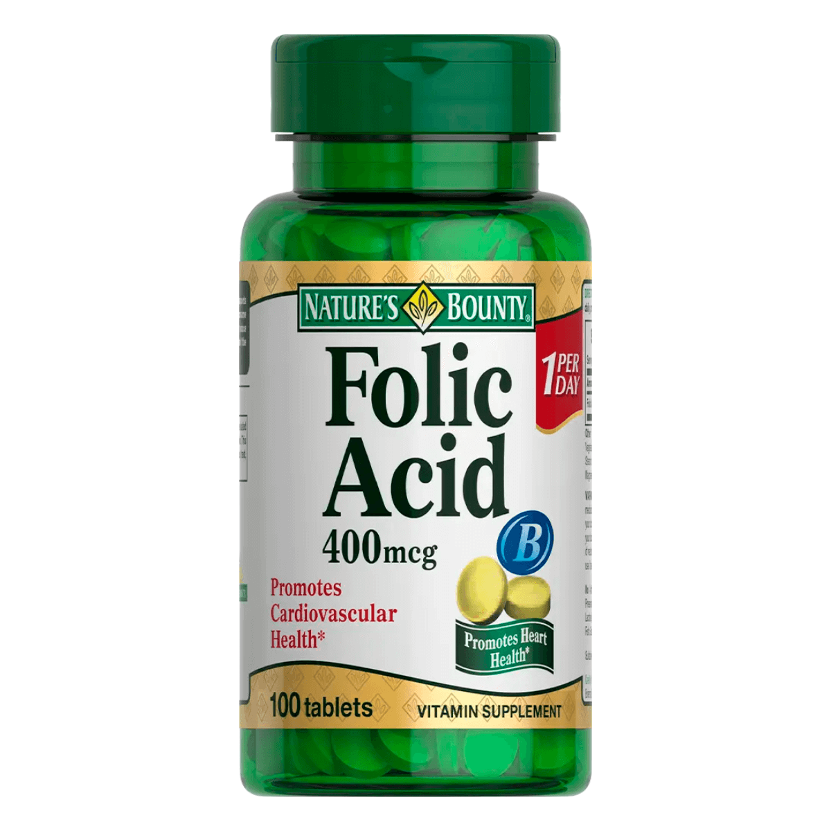 

Фолиевая кислота, 400 мкг, 100 таблеток, Nature's Bounty