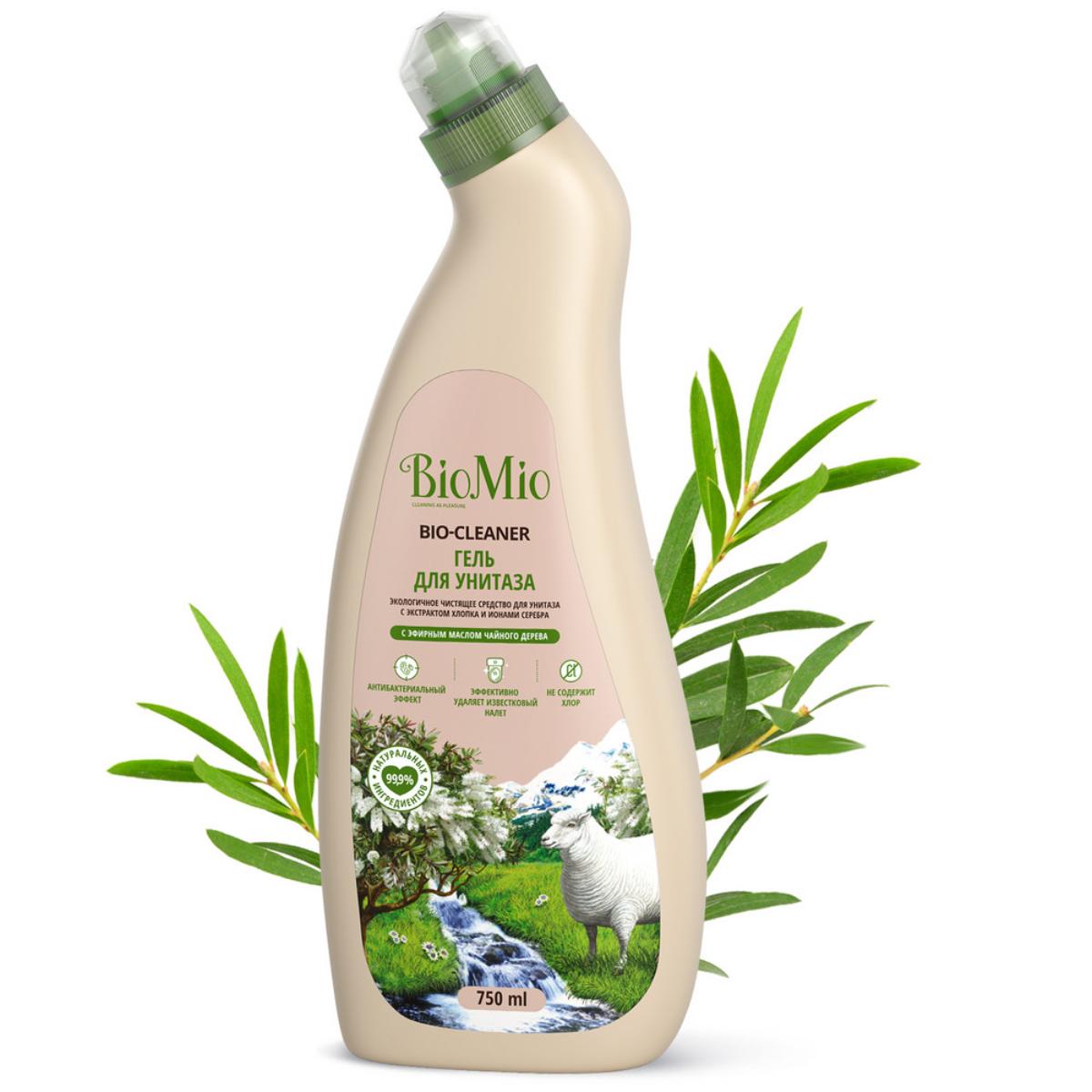 Купить Антибактериальное чистящее эко средство для унитаза с эфирным маслом «Чайное дерево», 750 мл, BioMio