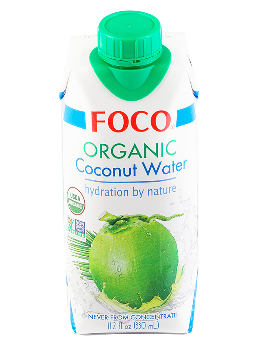 Кокосовая вода 100% органическая, без сахара, 330 мл, FOCO
