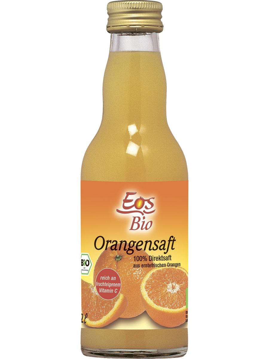 Сок Апельсиновый, стеклянная бутылка, 200 мл, Eos Bio