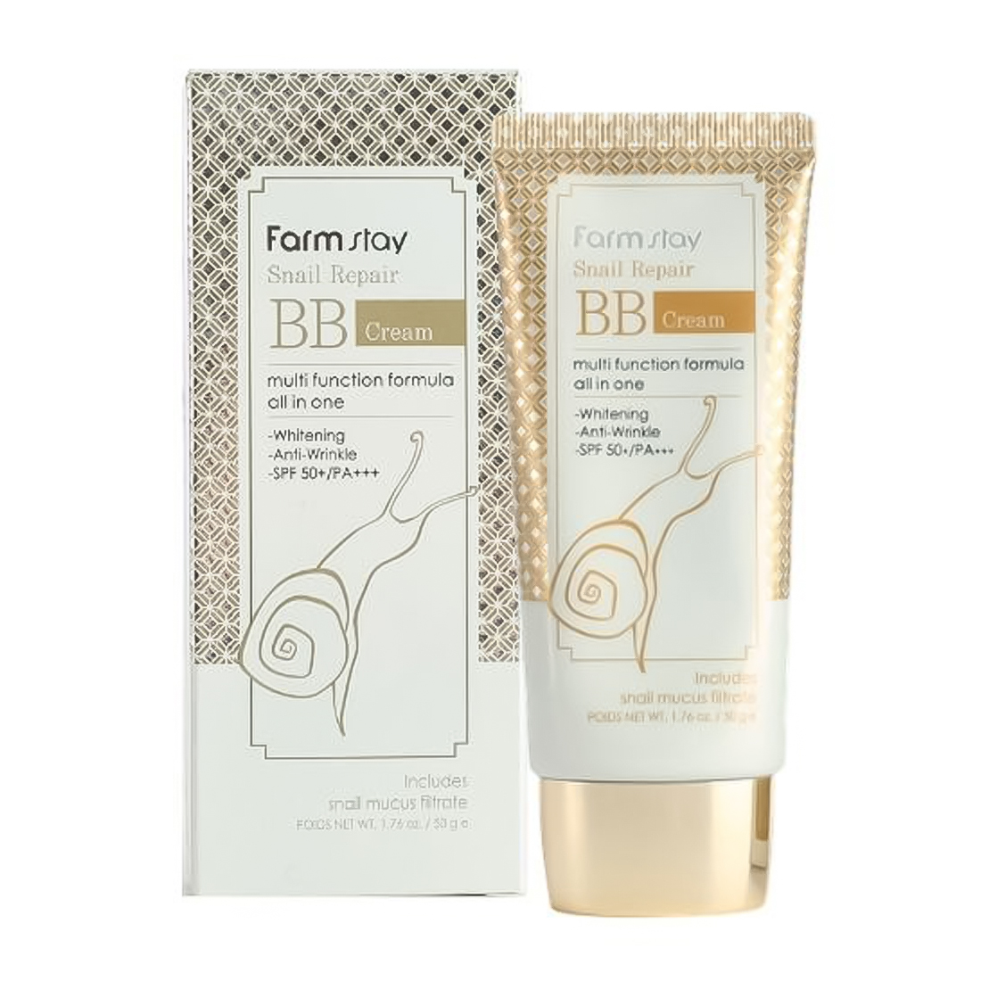 

BB-крем восстанавливающий с муцином улитки, SPF50+/PA++++, 50 гр, FarmStay