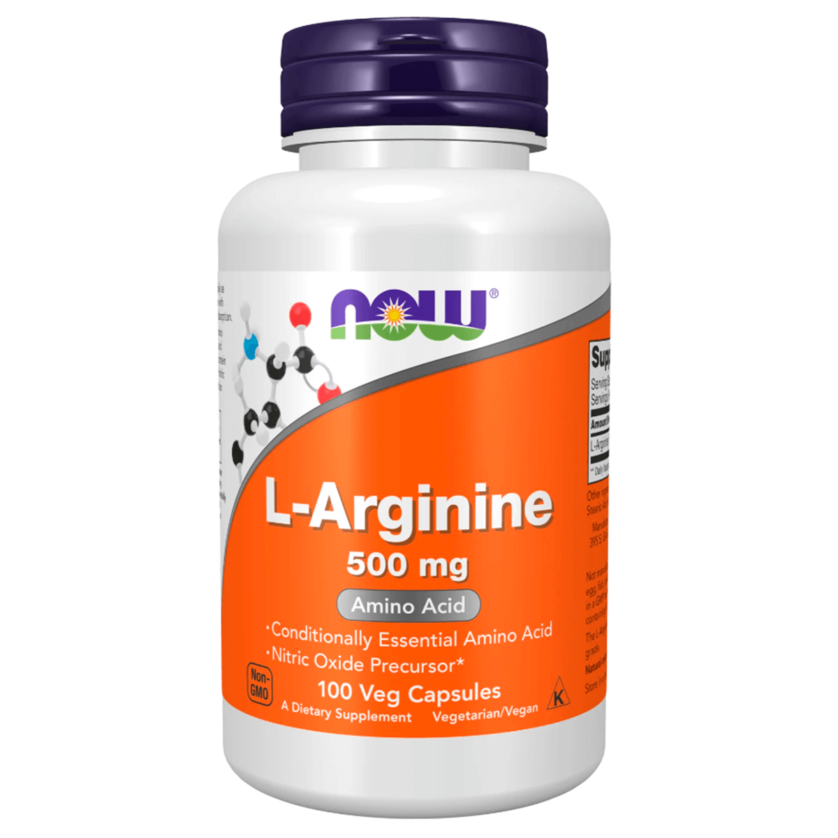

L-аргинин, 500 мг, 100 капсул, NOW