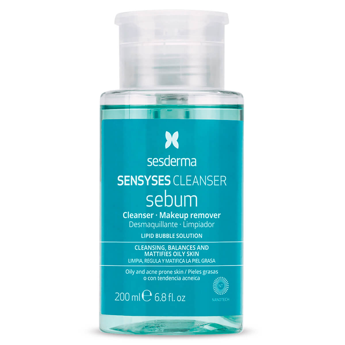 

SENSYSES Sebum Лосьон липосомальный для снятия макияжа для жирной и склонной к акне кожи, 200 мл, Sesderma