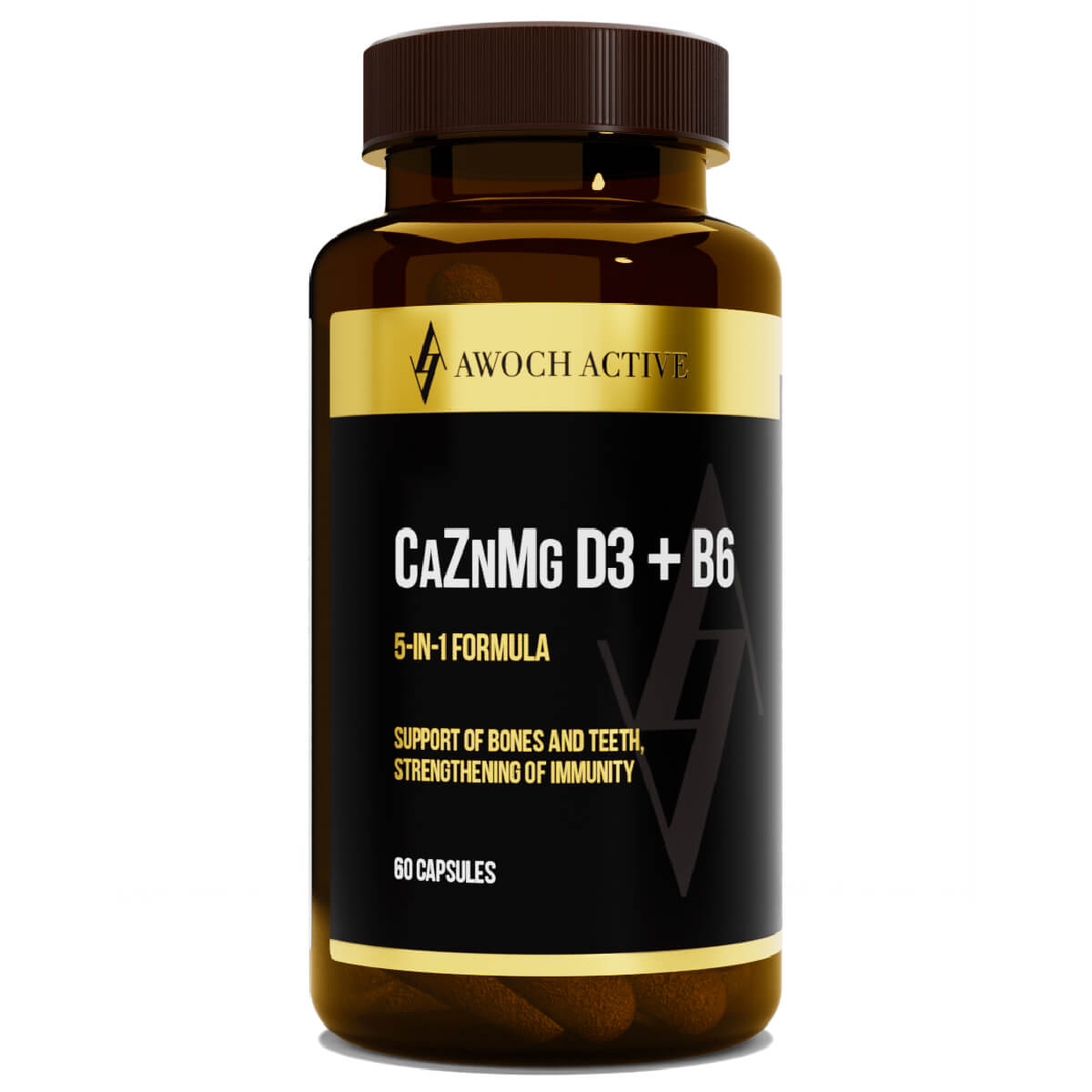 

Кальций Цинк Магний Д3+В6, 60 капсул, AWOCHACTIVE