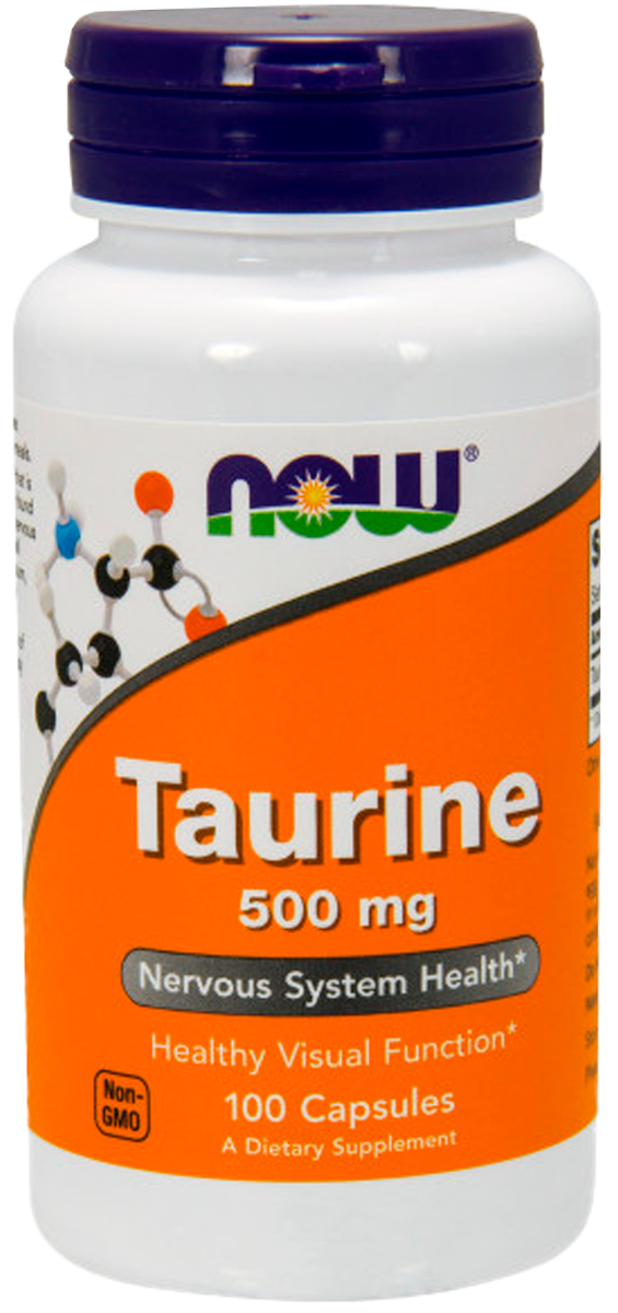 Таурин, 500 мг, 100 капсул, NOW