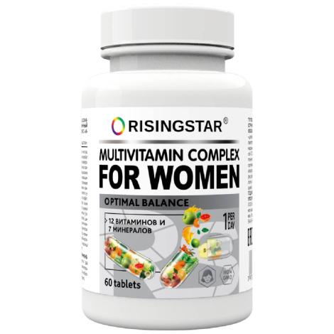 Поливитаминный минеральный комплекс для женщин, 60 таблеток, Risingstar
