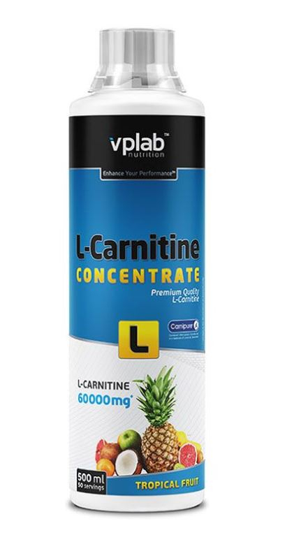 Жидкий концентрат быстродействующего L-карнитина, вкус «Тропические фрукты», 500 мл, VPLab