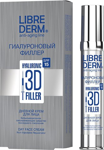 Гиалуроновый 3D филлер крем для лица дневной SPF 15, 30 мл, LIBREDERM