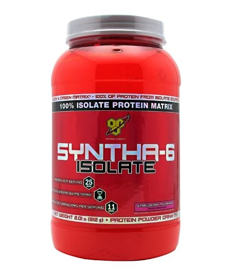 Протеин Syntha-6 Isolate, вкус Клубничный коктейль, 912 гр, BSN
