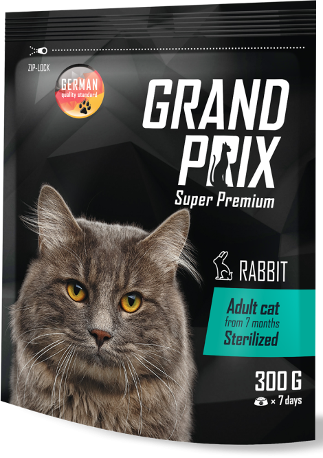 Сухой корм для кошек GRAND PRIX Adult Sterilized с кроликом, 0.3 кг, GRAND PRIX