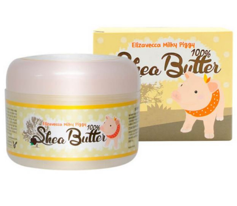 100% питающий крем для лица с большой концентрацией масла Ши Milky Piggy shea butter, 88 гр, Elizavecca