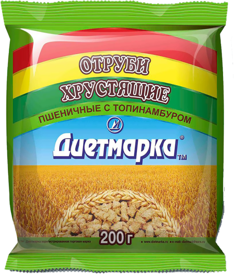 Отруби хрустящие пшеничные  с ТОПИНАМБУРОМ, 200 гр, ДиетМарка