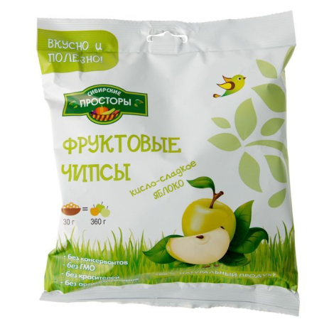 Чипсы «Яблоко кисло-сладкое», 30 гр, Сибирские Просторы