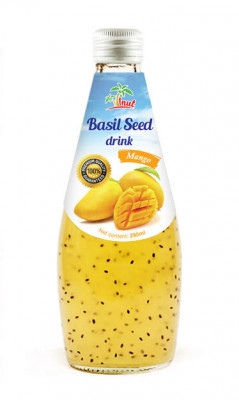 Напиток безалкогольный сокосодержащий с семенами базилика со вкусом манго, 290 мл, Vinut