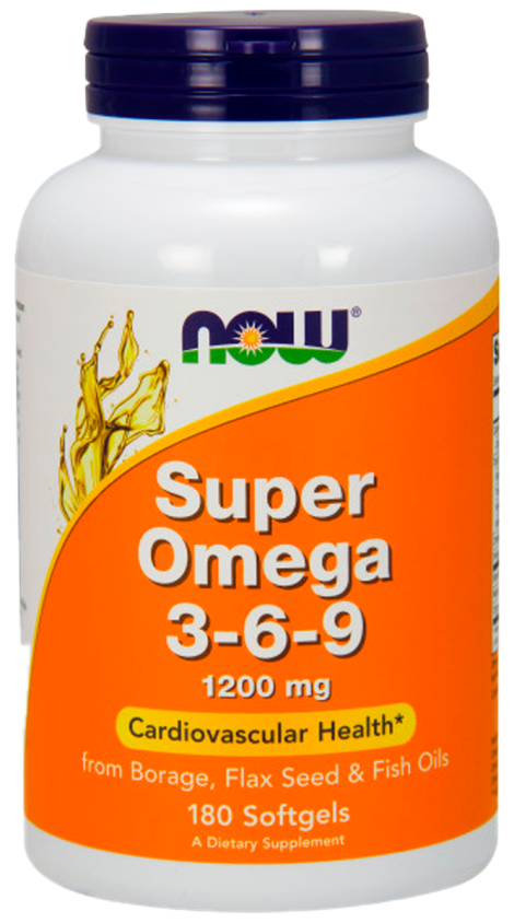 Супер Омега-3-6-9, 1200 мг, 180 капсул, NOW