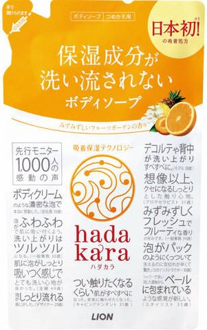 Увлажняющий гель для душа с ароматом тропических фруктов, Hadakara, 360 мл, LION