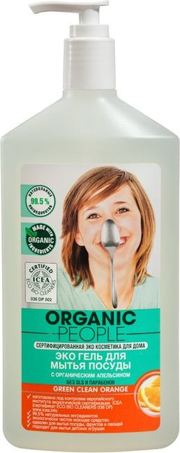 Эко-гель для посуды, апельсин, 500 мл, Organic People