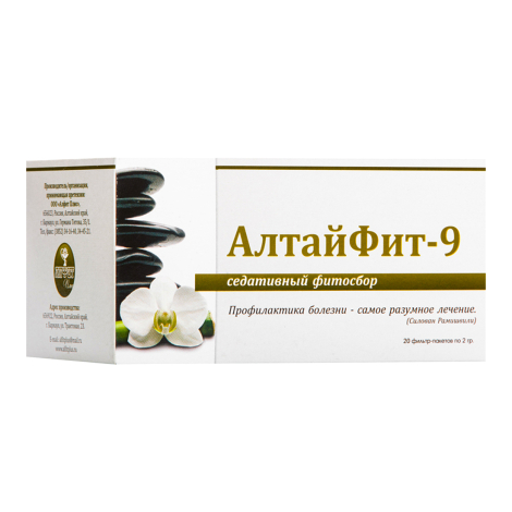 АлтайФит-9 Седативный фитосбор, 20 фильтр-пакетов по 2 г, Алфит Плюс