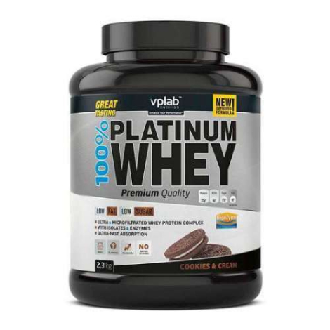Сывороточный протеин 100% Platinum Whey, вкус «Печенье и крем», 908 гр, VPLab