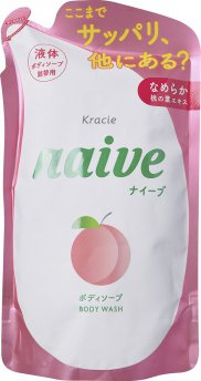 Жидкое мыло для тела с экстрактом персика, Naive, 380 мл, KRACIE