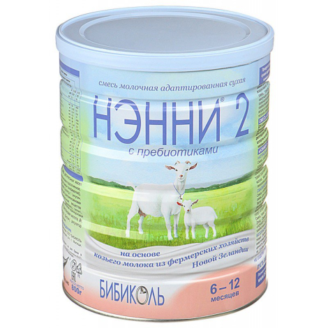 Сухая смесь на основе козьего молока с пребиотиками, Нэнни 2, 6-12 месяцев, 800 гр, Нэнни