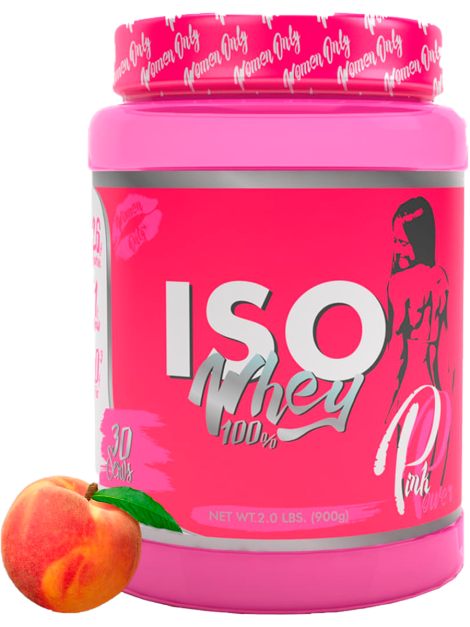 Изолят сывороточного протеина, WHEY Isolate 100% (персик), 900 гр, Pink Power