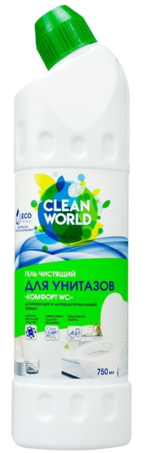 Дезинфицирующий гель для чистки унитаза, 750 мл, Clean World