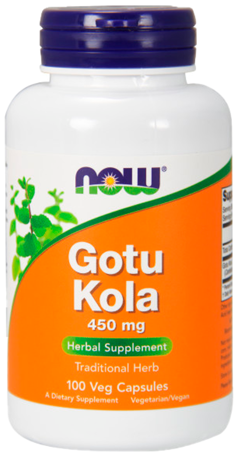 Готу Кола, 450 мг, 100 вегетарианских капсул, NOW