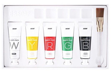 Набор масок для лица (красная, желтая, зеленая, черная, белая), 5 шт по 25г, B&amp;SOAP