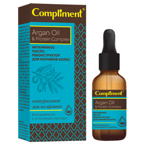 Масло-реконструктор для кончиков волос Argan Oil&amp;Protein, 25 мл, Compliment