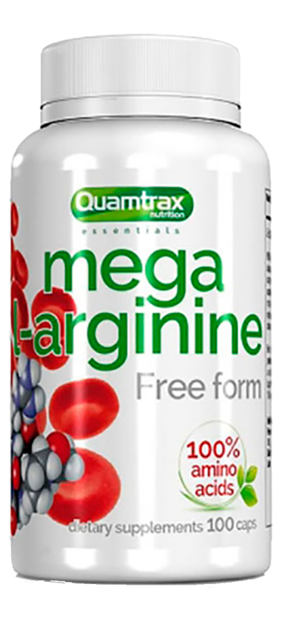 Аминокислота &quot;Mega L- Arginina&quot;, 100 капсул, Quamtrax