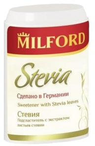 Подсластитель стевия, 100 таблеток, Milford