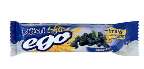 Батончик мюсли «Черника с экстрактом черники и витаминами в йогуртовой глазури», 25 гр, Ego