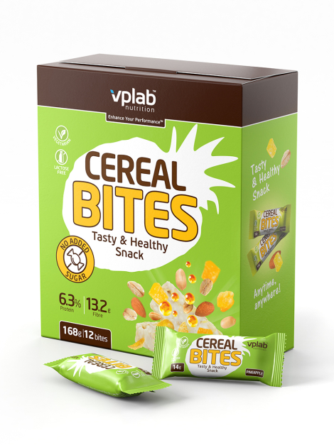 Батончик Cereal Bites, Ананас, 2 шт, VPLab Nutrition