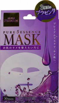 Маска для лица c тремя видами плаценты Pure5 Essence Premium, 30 шт, JAPAN GALS