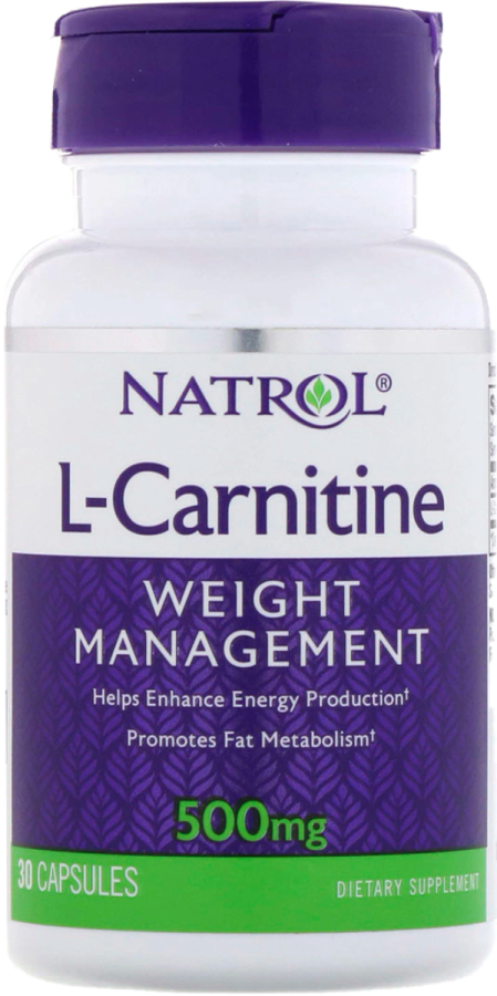 L-карнитин, 500 мг, 30 капсул, Natrol